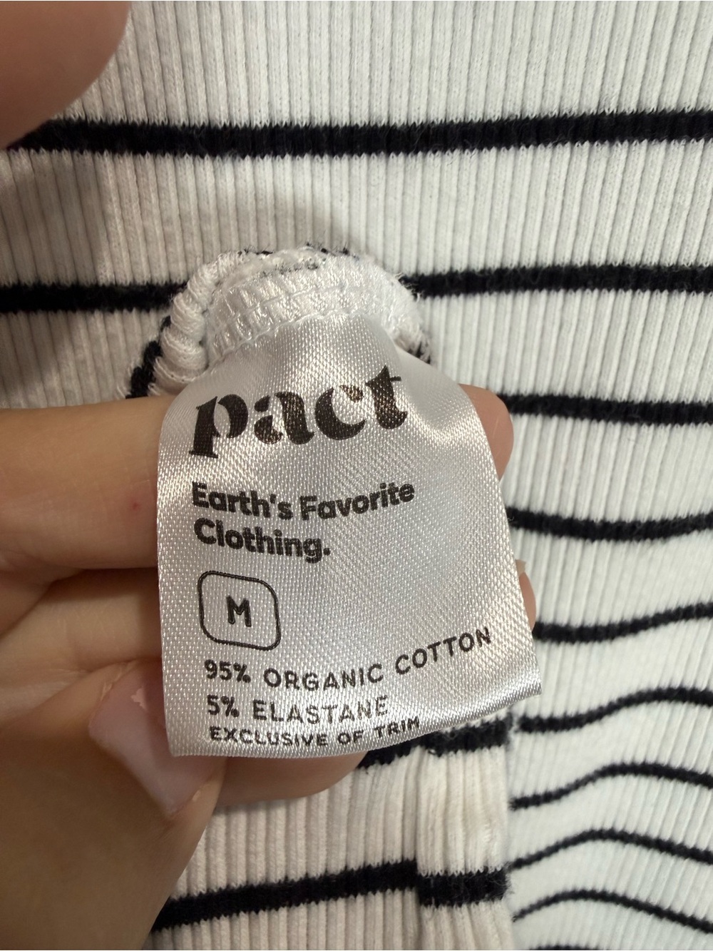 Pact Organic Cotton Ribbed Striped Racerback Midi Tank Dress M - Picture 5 of 7